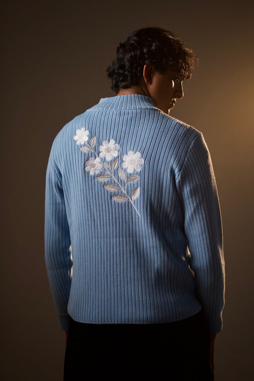 Thulir Quarter-Zip Light Blue